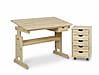 Kinderschreibtisch-Set Julia, Kiefer massiv, mit Rollcontainer Kinderschreibtisch-Set Julia, Kiefer massiv, mit Rollcontainer