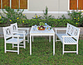 Tisch Gartentisch Malmö 165 x 80 cm Akazie weiß
