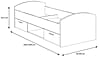 Jugendbett Winnie 90 x 200 cm mit 2 Schubladen - Sonoma Eiche / Weiß