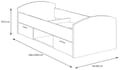 Jugendbett Winnie 90 x 200 cm mit 2 Schubladen - Sonoma Eiche / Weiß