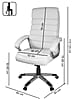 VALENCIA Bürostuhl Kunstleder Weiß ergonomisch mit Kopfstütze