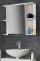 Badschrank Spiegelschrank AVEO 1 Tür, Front weiß Hochglanz, von Forte