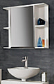 Badschrank Spiegelschrank AVEO 1 Tür, Front weiß Hochglanz, von Forte