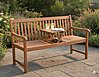 Gartenbank PADANG mit hochklappbarem Tisch aus 100% Eukalyptus