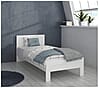 Jugendbett SNOW Bett 90 x 200 cm, Einzelbett in Weiß matt