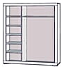 Kleiderschrank SNOW Schrank, 3 Türen, Facheinteilung, Weiß matt, Forte