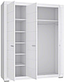 Kleiderschrank SNOW Schrank, 3 Türen, Facheinteilung, Weiß matt
