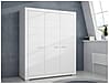 Kleiderschrank SNOW Schrank, 3 Türen, Facheinteilung, Weiß matt