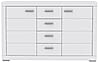 Sideboard SNOW Anrichte Weiß 2 Türen, 4 Schubladen