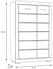 Highboard SNOW Schrank mit 2 Türen, 8 Fächer