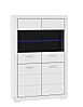 Vitrine SNOW Schrank mit Glastüren, inkl. LED-Beleuchtung, Weiß matt