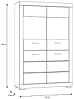 Vitrine SNOW Schrank mit Glastüren, inkl. LED-Beleuchtung, Weiß matt