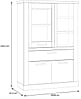 Highboard - Vitrine DURO, Schrank 1+2 Türen, Optik: Pinie weiß antik