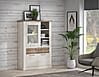 Highboard - Vitrine DURO, Schrank 1+2 Türen, Optik: Pinie weiß antik