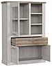 Highboard - Vitrine DURO, Schrank 1+2 Türen, Optik: Pinie weiß antik