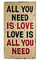 Wall Art Deko Holzschild - "All you need is love" im Vintage Look