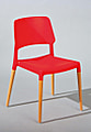 Stuhl Stapelstuhl TILDE 4er-Set Kunststoffsitz Rot Füße Buche