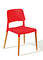 Stuhl Stapelstuhl TILDE 4er-Set Kunststoffsitz Rot Füße Buche