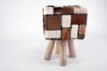 Romanteaka 7995-08 Sitzhocker mit Ziegenfell quadratisch