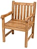 Stabiler Gartensessel Picadelly in Premium Teak mit Armlehnen