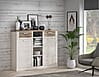Highboard DURO, 2 Türen, 2 Schubladen, Optik Pinie weiß antik