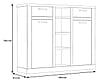 Highboard DURO, 2 Türen, 2 Schubladen, Optik Pinie weiß antik