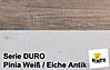 Holzmuster zu Vitrine Duro Pinia weiß und Eiche Antik