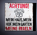 Wall Art Deko Holzschild "Achtung!.. " im Vintage Look