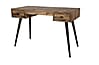 Schreibtisch LEO Platte recycled Teak mit 2 Schubläden