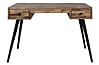 Schreibtisch LEO Platte recycled Teak mit 2 Schubläden