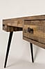 Schreibtisch LEO Platte recycled Teak mit 2 Schubläden