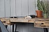 Schreibtisch LEO Platte recycled Teak mit 2 Schubläden