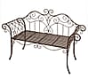 Gartenbank SELENE Metallbank 2-sitzig mit Armlehne dunkelbraun