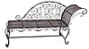 Gartenbank LEMINGTON Liegebank Chaiselongue Metall dunkelbraun