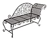 Gartenbank LEMINGTON Liegebank Chaiselongue Metall dunkelbraun