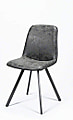 4er-Set Stuhl-Set Esszimmerstuhl NAAD Kunstleder Schwarz Stahlgestell
