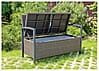 Gartenbank Truhenbank FERRARA Aluminium und Polygeflecht Coffee