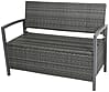 Gartenbank FERRARA Aluminium und Polygeflecht Dunkelgrau
