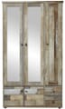 Garderobenschrank BONANZA 3-türig mit Spiegel - Driftwood Nachbildung