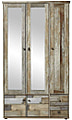 Garderobenschrank BONANZA 3-türig mit Spiegel - Driftwood Nachbildung