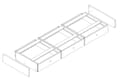 Schubkasten Unterbau 3-Set für Schrank HALVAR + YLVA mit 3 Türen