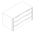 Schubladenblock passend zum Schrank NAYA für 2-trg. Element 92 cm
