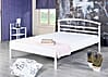 Metallbett ELLA 90 x 200 Weiß lackiert Einzelbett mit schlichtem Kopfteil 
