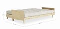 Sofabett Schlafsofa INDIE Gestell Kiefer mit klappbarer Rückenlehne