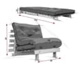 Schlafsofa ROOTS 90 cm Polster BORDEAUX Klappsofa Gestell Kiefer