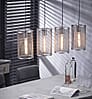 Pendelleuchte Hängeleuchte FOUR mit 4 Schirmen Silber Antik Look