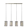 Pendelleuchte Hängeleuchte FOUR mit 4 Schirmen Silber Antik Look