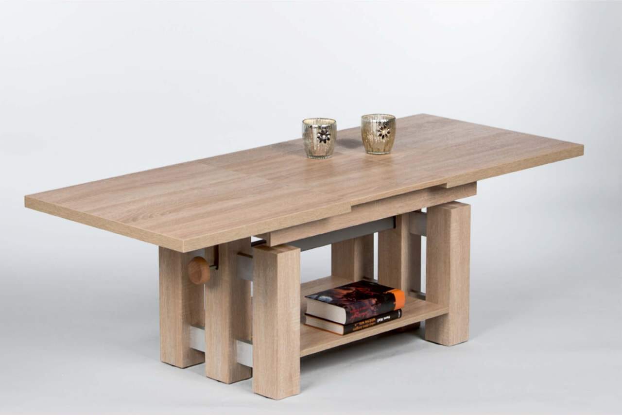 Couchtisch Wohnzimmertisch Tisch Monaco Eiche Sonoma ausziehbar höhenverstellbar 