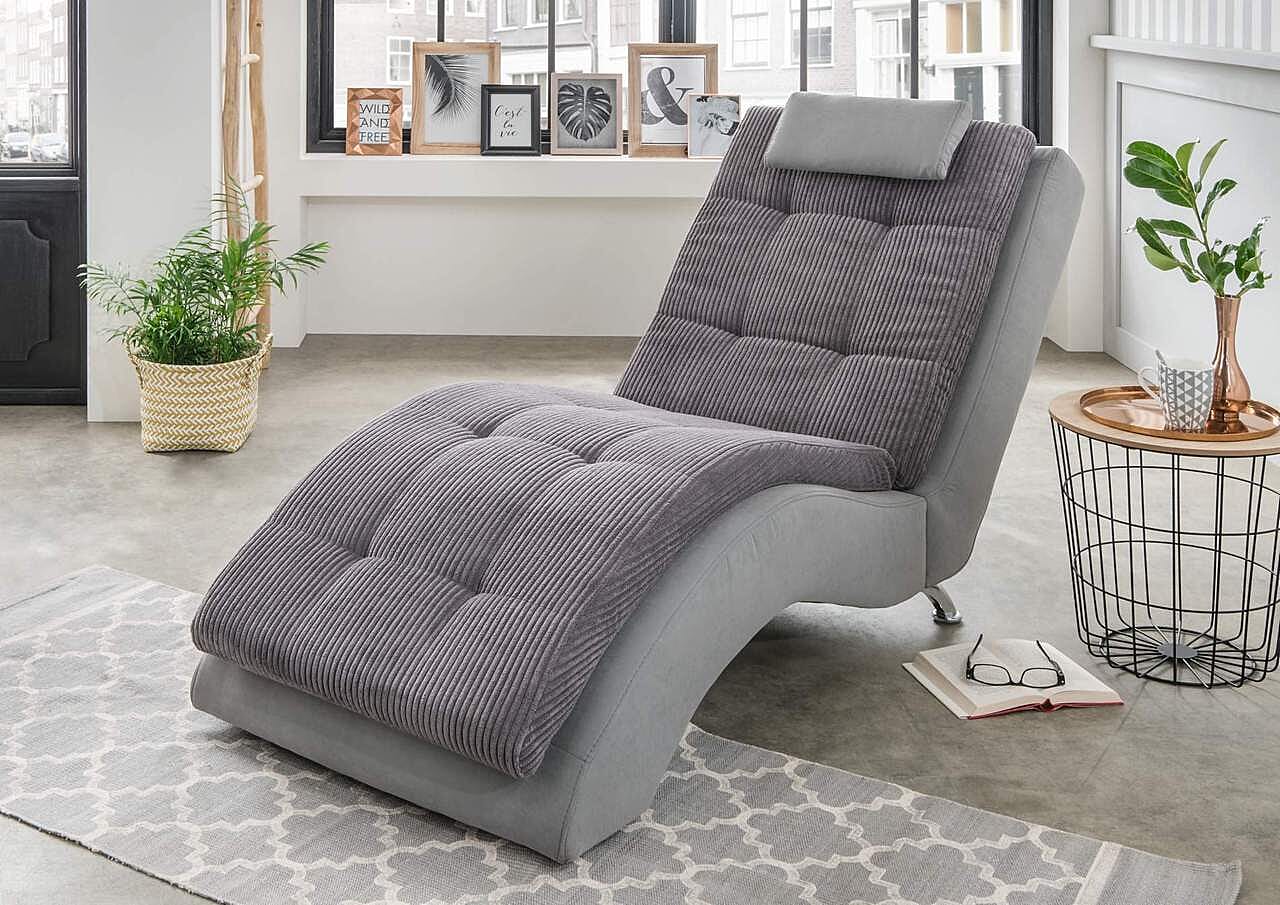 liege relaxliege varese stoff cord grau
