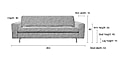 Sofa Couch JEAN LATTE 2,5 Sitzer von Zuiver